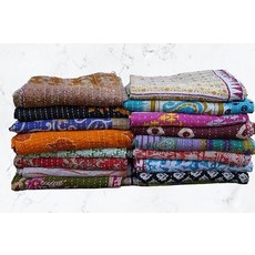 Boho Sanskriti 인디언 퀼트 빈티지 침대보 담요 랠리 L, Pack of 1