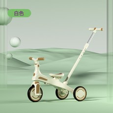 DIU 多功能嬰兒推車輕便可摺疊腳踏車平衡車溜娃神器兒童三輪車, 1個, 1788-白色-低配:如圖