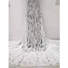 스팽글 레이스 스트라이프 메쉬 원단, 01 1 야드, 05 하얀색