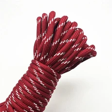 5야드 6mm 파라코드 코드 매는 밧줄 로프 수제 DIY 코드 팔찌 만들기, 13 DarkRed white line