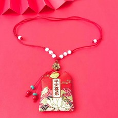 good 平安袋寶寶胎毛福袋胎髮自制空袋隨身帶乳牙臍帶黃銅別針掛件, 1個, 項鍊款平安喜樂