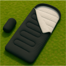 리브하움 고급형 충전재 사계절용 대형 침낭 1980g, 블랙(검정), 1개