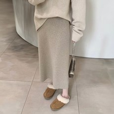 지디오 여성 니트 롱 스커트 봄 밴딩 치마 하이웨스트 스판