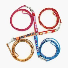 니즈플리 얇은 목줄있는 애완견리드줄 로프리드줄 강아지안전줄 강아지산책줄 반려견리드줄, 10mm 부엉이(블루)