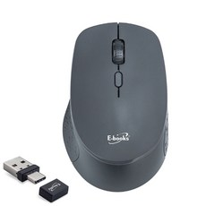 Ebook M73 三段DPI切換 Type C USB雙介面 靜音無線滑鼠 無聲點擊滑鼠, 灰黑