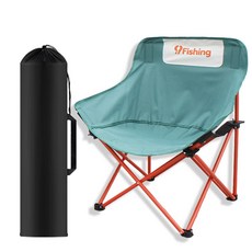 999피싱 야외 휴대용 등받이 캠핑 낚시 등산 접이식 경량 타원형 의자, 청록, 1개