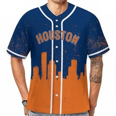 JH3DBF 야구 시티 저지 스포츠 팬 셔츠 팬 의류 남성용 선물 프린트 S-2XL 블루-오렌지
