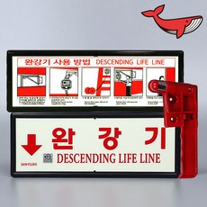 완강기 표지판 + 완강기 사용법 + 완강기 망치, 1개