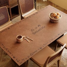 桃園出貨 簡約現代復古餐桌墊防水防油免洗茶几墊牛皮紙pvc隔熱桌面保護墊, 1個, YCY-牛皮萌麪包C款,80X130cm【店鋪熱銷尺寸】