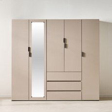 [특가] 보루네오 세인트 LPM 키큰장_도어 2000 거울 옷장세트, 모카그레이옷장세트