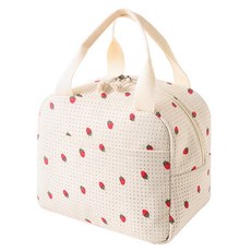 보온 보냉 백 런치백 대용량 귀여운 꽃무늬 여성, 1개, Strawberry