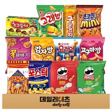 미니과자 소형 12종 A세트 (프링글스 오리지날 어니언 꿀꽈배기 포스틱 감자깡 고구마깡 구운감자 맛동산 고래밥 초코송이 초코칩쿠키미니 오징어땅콩), 1박스, 미니과자12종