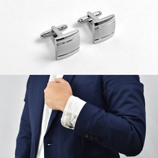 袖扣 上下亮面凹線設計 NCD6