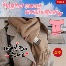 럭셔리 여성 캐시미어 목도리 머플러, 인디핑크, 1개