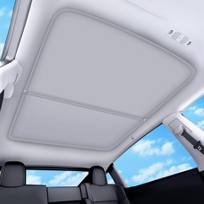 QINQINTU 2026 Tesla Model 3 액세서리용 선쉐이드 루프 업그레이드 새그 얼음 결정 냉각 코팅 없음 단열 유리 2022-2026 블랙, Gray