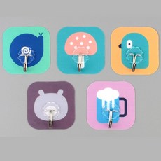 귀여운 접착식 다용도 후크 1P 벽면 정리 고리 주방 욕실 방수 걸이, 1개, 상세페이지 참조