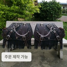 새들백 방수 시트 안장 수납 사이드백 탈부착 가죽 튜닝, 블랙 크림 하이파이버 화이트 해골 태슬 컵홀더, 기본 모델명/품번