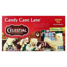 Celestial Seasonings 홀리데이 녹차 Candy Cane Lane® 디카페인 티백 18개 35g(1.2온스), Celestial Seasonings 홀리데이 녹차 C