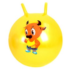 어린집이 놀이체육 점프하기 안전손잡이 호핑볼 어린이체험교구 유아짐볼 유아체육, 1개, 노랑