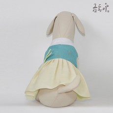 金銅寵物GW003黃雲金箔小狗貓狗韓服