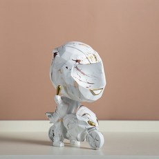 現代風網紅鑰匙收納摩托車模型擺件 玄關鞋櫃收納盒 喬遷禮物桌麵裝飾品, 象牙白, 1個