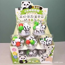 KU KI 小熊貓3D橡皮擦分享桶, 6824熊貓分享桶橡皮擦, 1套