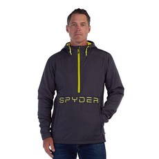 Spyder 남성용 포스 단열 아노락 스키 재킷 윈드브레이커 에보니 스몰