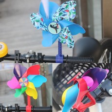 손잡이 회전 바람개비 부착형 장식 어린이 킥보드 안전 장착용 악세서리 컬러풀, 4바람개비핸들-하트, 1개