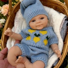 OtardDolls 13인치 현실적으로 재탄생한 부드러운 풀 실리콘 보이 인형 핸드메이드 리얼 룩 세트 오픈 아이즈, OtardDolls 13인치 현실적으로 재탄생한 부드러