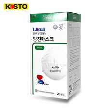 코스토 안면부여과식 마스크 일반 2급 H2000 분진 안전 마스크 국산 20개입, 1개