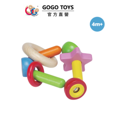 GOGO TOYS #21054 Rising Star 手搖鈴 FSC認證木料 德國進口無毒水漆, 彩色, 1套
