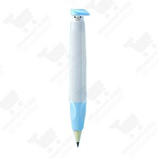 兒童專用 正姿握筆器 胖胖小熊按動 握姿器 寫字姿勢固定器 握筆練習器, 1個, 小熊握筆矯正器-藍色（單隻）, 藍色
