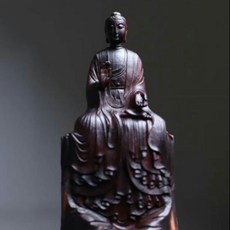 【法緣】本師釋迦牟尼佛 原木 手工雕刻 印度小葉紫檀 清刀, 1個, 紫檀色