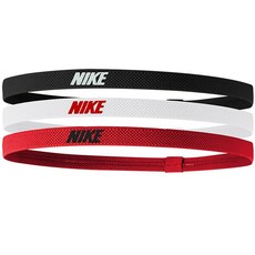 NIKE 3PK 2.0彈性運動髮帶, 黑+白+紅