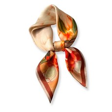 PoeticEHome 100% 순수 멀베리 실크 스퀘어 스카프 68.6cm x 여성용 네커치프 헤드스카프 선물 포장 I2 - 디지털 프린트 27인치 171553, C2 - 시크릿 가든