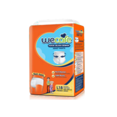 wecare 成人褲型紙尿褲 360度環腰彈性 立體防漏設計, 1箱, 96片