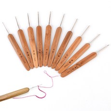 비브랜드 코바늘세트 뜨개질바늘 대나무 원목 손뜨개 레이스 모사 10개