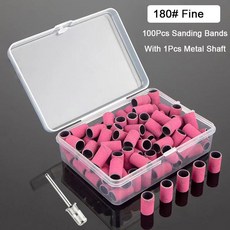 네일 드릴 금속 100Pcs 죽은 세트 매니 굳은 살 비트 밴드 제거를위한 커터 샌딩 1Pcs 젤 샤프트, SQA180R100S