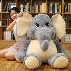 코끼리 플러시 장난감 회색 큰 귀 봉제 동물 완구 어린이용 크리스마스 선물, [02] 58cm