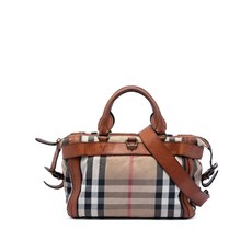 버버리 중고 2000-2017 하우스 체크 캔버스 밴포드 볼링 사첼 백