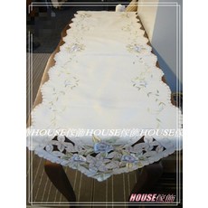 House傢飾 刺繡桌旗巾-藍色玫瑰#09-104【 限量款/新發售 】, 1個