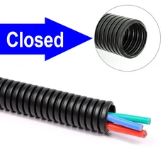 케이블 랩 보호대 플라스틱 슬리브 유연한 분할 직조 와이어 커버 블랙 도관 나선형 1 m 5, 02 AD 11.6 x ID 8mm, 02 10 Meters, 02 Black Closure