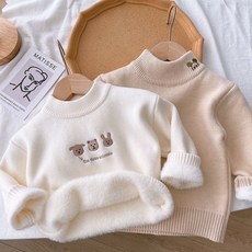 嘟嘟家 女童毛衣 上衣加絨毛衣針織衫秋冬新款兒童高領保暖加厚打底衫