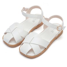 J's mom 女童款方形鼻頭扭結帶涼鞋 JS256