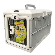 강아지 접이식 켄넬 이동장 고양이 케이지 차량용 외출, 1개, S-회색/흰색(약 12kg용)