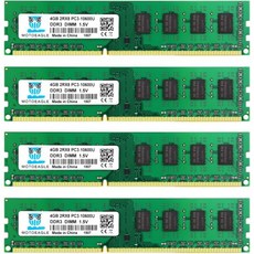 [8GB DDR4 RAM] 8GB DDR4 2133MHz DIMM PC4-2133P PC4-17000 UDIMM 비ECC 1Rx8 1 2V CL15 288핀 데스크탑 컴퓨터 메모리, 16GB(4x4GB) PC3-10600U, DDR3 1333 GREEN