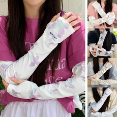 [5개세트] 로즈벨 나비 쿨토시 여성 헐렁한 자외선차단 냉감 토시 팔토시, 1개