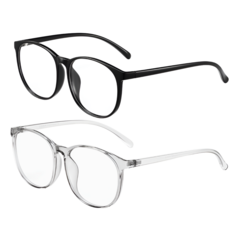 1+1 얼굴이 작아보이는 오버사이즈 뿔테 안경 블루라이트 차단 패션 안경테