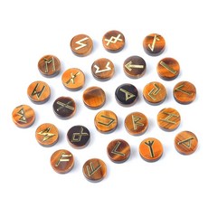 탄생석 크리스탈 비즈 광장 룬 에너지 마녀 운세 돌 홈 인테리어, 16-19mm, 6. Tiger Eye Stone, 1개