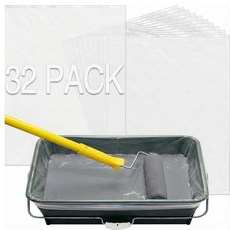 Maitys 32팩 일회용 투명 페인트 버킷 라이너 라텍스 솔벤트 기반 페인트와 함께 사용 페인트 및 버킷을 깨끗하게 유지 99.4 x 65.6cm(39.4 x 25.6인, Maitys 32팩 일회용 투명 페인트 버킷 라이너,